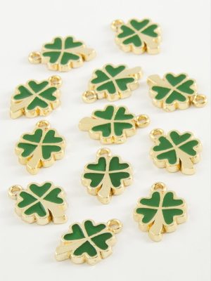 Yonca Tek Kulplu Mineli Bileklik ve Kolye Ucu Aparatı 1 Adet-Siyah