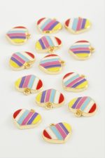 Kalp Tek Kulplu Mineli Bileklik ve Kolye Ucu Aparatı 1 Adet-Sarı