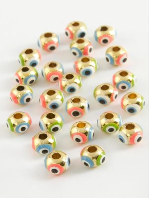 Nazar Mineli Bileklik ve Kolye Ucu Aparatı 1 Adet-Beyaz