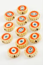 Göz Mineli Bileklik ve Kolye Ucu Aparatı 1 Adet-Turuncu