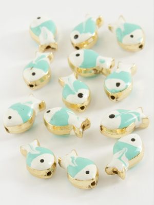 Balık Mineli Bileklik ve Kolye Ucu Aparatı 1 Adet-Turkuaz