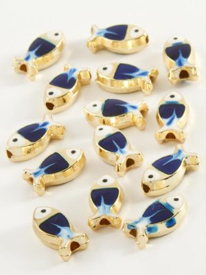 Balık Mineli Bileklik ve Kolye Ucu Aparatı 1 Adet-Mavi