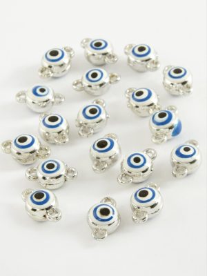 Nazar Çift Kulplu Mineli Bileklik ve Kolye Ucu Aparatı 1 Adet-Açık Mavi