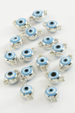 Nazar Çift Kulplu Mineli Bileklik ve Kolye Ucu Aparatı 1 Adet-Açık Mavi - Görsel 2