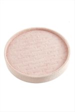 Yuvarlak Ahşap Anfora Kumaş Yüzüklük 20 cm-Açık Pembe - Görsel 2