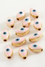 Göz Mineli Bileklik ve Kolye Ucu Aparatı 1 Adet-Pembe - Görsel 2