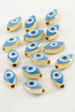 Göz Mineli Bileklik ve Kolye Ucu Aparatı 1 Adet-Mavi - Görsel 2