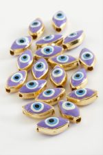 Göz Mineli Bileklik ve Kolye Ucu Aparatı 1 Adet-Lila - Görsel 2