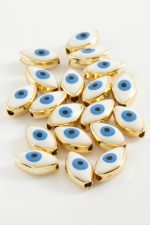 Göz Mineli Bileklik ve Kolye Ucu Aparatı 1 Adet-Beyaz - Görsel 2