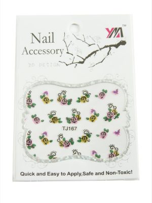 Gül Tırnak Aksesuarı Tattoo Sticker-Beyaz