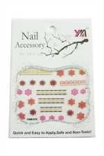 Çiçek Tırnak Aksesuarı Tattoo Sticker-Beyaz