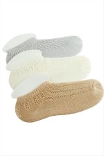 Dantel Yünlü Kısa Çorap-Siyah - Görsel 2