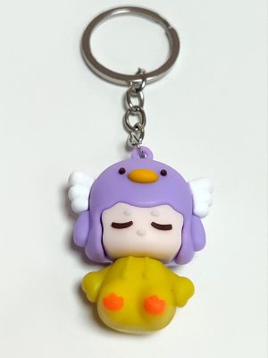 Peri Kızı Silikon Anahtarlık-Mor