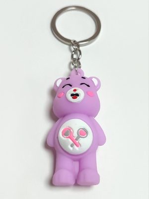 Ayıcık Silikon Anahtarlık-Mor