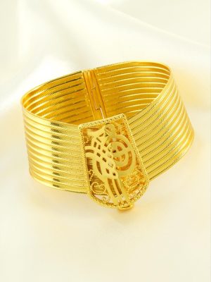 Tuğra Taşlı Trabzon Burma Bilezik-Sarı