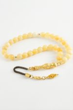 Akik Doğaltaş Tesbih 8 mm-Sarı