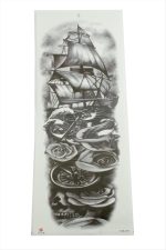Gemi Tattoo Kol Dövme Sticker-Siyah