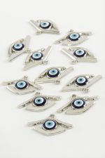 Göz Tek Kulplu Mineli Bileklik ve Kolye Ucu Aparatı 1 Adet-Mavi - Görsel 2