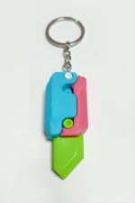 Bıçak Silikon Anahtarlık-Mavi