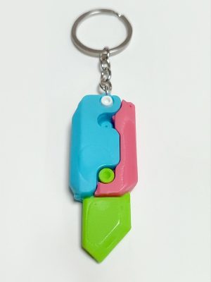 Bıçak Silikon Anahtarlık-Mavi