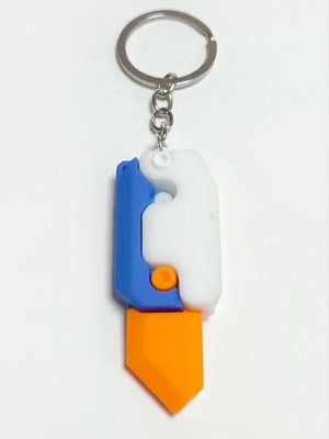 Bıçak Silikon Anahtarlık-Beyaz