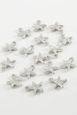 Deniz Yıldızı Tek Kulp Metal Bileklik ve Kolye Ucu Aparatı 1 Adet-Gümüş Rengi