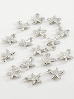 Deniz Yıldızı Tek Kulp Metal Bileklik ve Kolye Ucu Aparatı 1 Adet-Gümüş Rengi