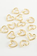 Kalp Metal Bileklik ve Kolye Ucu Aparatı 1 Adet-Sarı