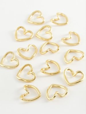 Kalp Metal Bileklik ve Kolye Ucu Aparatı 1 Adet-Sarı