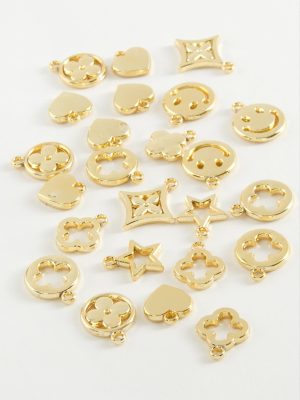 Karışık Tek Kulplu Metal Bileklik ve Kolye Ucu Aparatı 1 Adet-Sarı