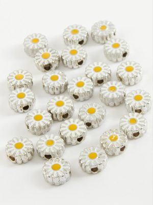 Papatya Mineli Bileklik ve Kolye Ucu Aparatı 1 Adet-Gümüş Rengi