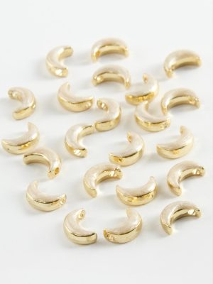 Hilal Tek Kulp Mineli Bileklik ve Kolye Ucu Aparatı 1 Adet-Sarı