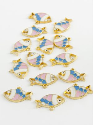 Balık Tek Kulp Mineli Bileklik ve Kolye Ucu Aparatı 1 Adet-Sarı