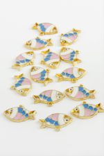 Balık Tek Kulp Mineli Bileklik ve Kolye Ucu Aparatı 1 Adet-Sarı - Görsel 2