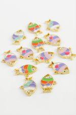 Balık Tek Kulp Mineli Bileklik ve Kolye Ucu Aparatı 1 Adet-Sarı - Görsel 2