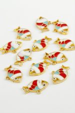 Balık Tek Kulp Mineli Bileklik ve Kolye Ucu Aparatı 1 Adet-Sarı