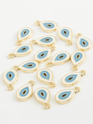 Damla Tek Kulp Mineli Bileklik ve Kolye Ucu Aparatı 1 Adet-Beyaz