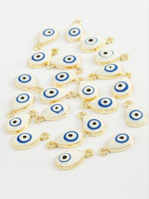 Damla Tek Kulp Mineli Bileklik ve Kolye Ucu Aparatı 1 Adet-Beyaz