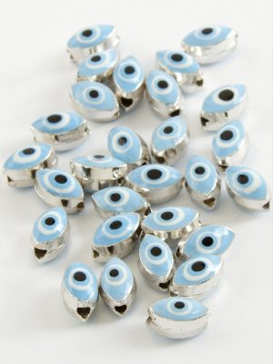 Oval Nazar Mineli Bileklik ve Kolye Ucu Aparatı 1 Adet-Mavi