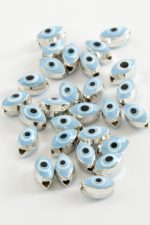 Oval Nazar Mineli Bileklik ve Kolye Ucu Aparatı 1 Adet-Mavi - Görsel 2