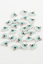 Göz Tek Kulp Mineli Bileklik ve Kolye Ucu Aparatı 1 Adet-Turkuaz - Görsel 2