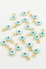 Nazar Tek Kulp Mineli Bileklik ve Kolye Ucu Aparatı 1 Adet-Turkuaz - Görsel 2