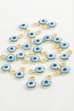 Nazar Tek Kulp Mineli Bileklik ve Kolye Ucu Aparatı 1 Adet-Mavi