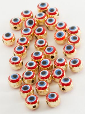 Nazar Mineli Bileklik ve Kolye Ucu Aparatı 1 Adet-Kırmızı