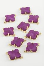 Çiçek Tek Kulp Polyester Bileklik ve Kolye Ucu Aparatı 1 Adet-Lila