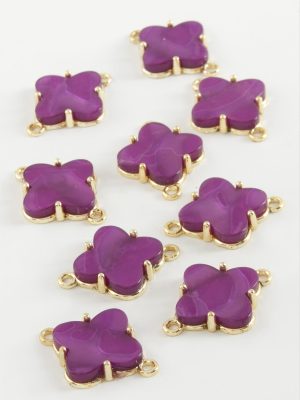 Çiçek Tek Kulp Polyester Bileklik ve Kolye Ucu Aparatı 1 Adet-Kırmızı