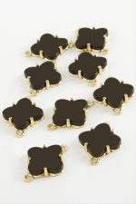 Çiçek Tek Kulp Polyester Bileklik ve Kolye Ucu Aparatı 1 Adet-Siyah - Görsel 2