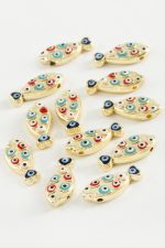 Balık Nazar Mineli Bileklik ve Kolye Ucu Aparatı 1 Adet-Sarı