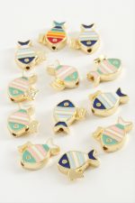 Balık Mineli Bileklik ve Kolye Ucu Aparatı 1 Adet-Sarı