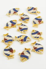 Balık Tek Kulp Mineli Bileklik ve Kolye Ucu Aparatı 1 Adet-Sarı